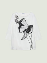 Carica l&#39;immagine nel visualizzatore di Gallery, Casacca nera fiore bianco stlizzato
