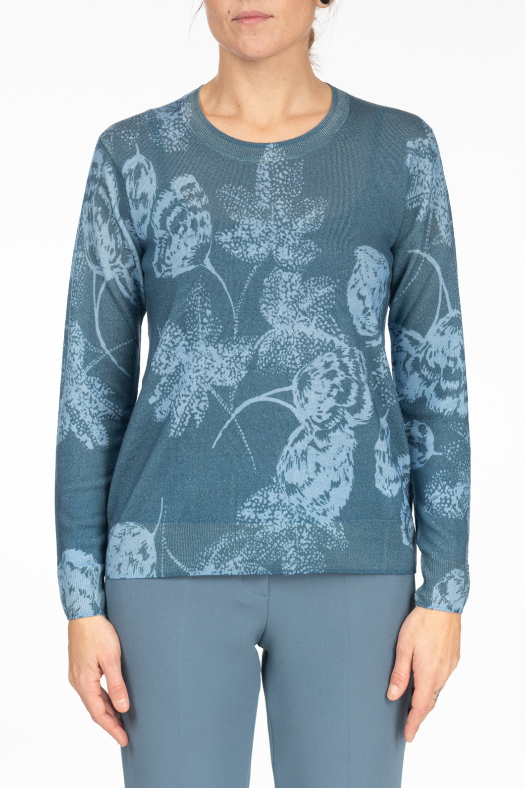 Maglia fantasia toni azzurri