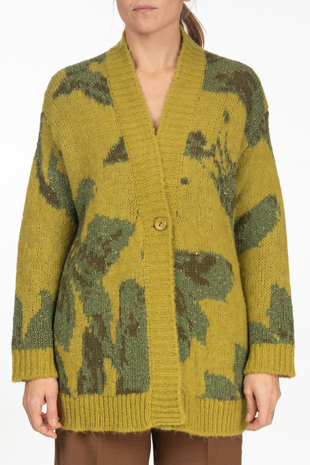 Cardigan in maglia jaquart