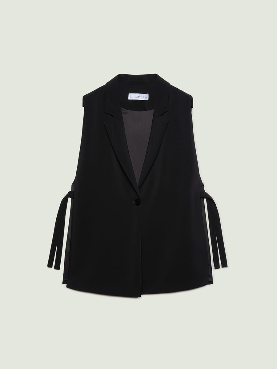 Gilet aperto nero vesibilità curvy