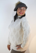 Carica l&#39;immagine nel visualizzatore di Gallery, Maglia jaquart misto caschemere beige e panna
