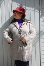 Carica l&#39;immagine nel visualizzatore di Gallery, Giacca lana cotta grigio con collo in maglia
