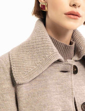 Carica l&#39;immagine nel visualizzatore di Gallery, Giacca lana cotta grigio con collo in maglia
