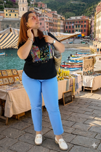 Carica l'immagine nel visualizzatore di Gallery, T-shirt cotone nero con stampa
