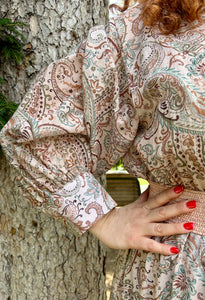 Abito Curvy lungo cotone fantasia cashemere.
