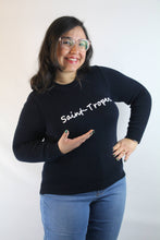 Carica l'immagine nel visualizzatore di Gallery, Maglia cotone blu con ricamo Saint Tropez
