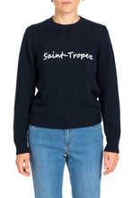 Carica l'immagine nel visualizzatore di Gallery, Maglia cotone blu con ricamo Saint Tropez
