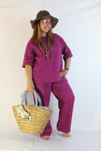 Carica l'immagine nel visualizzatore di Gallery, Pantalone lino fucsia
