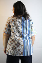 Carica l&#39;immagine nel visualizzatore di Gallery, Casacca misto lino e cotone righe e fiori.
