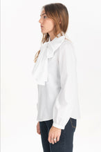 Carica l&#39;immagine nel visualizzatore di Gallery, Camicetta cotone bianco fiocco
