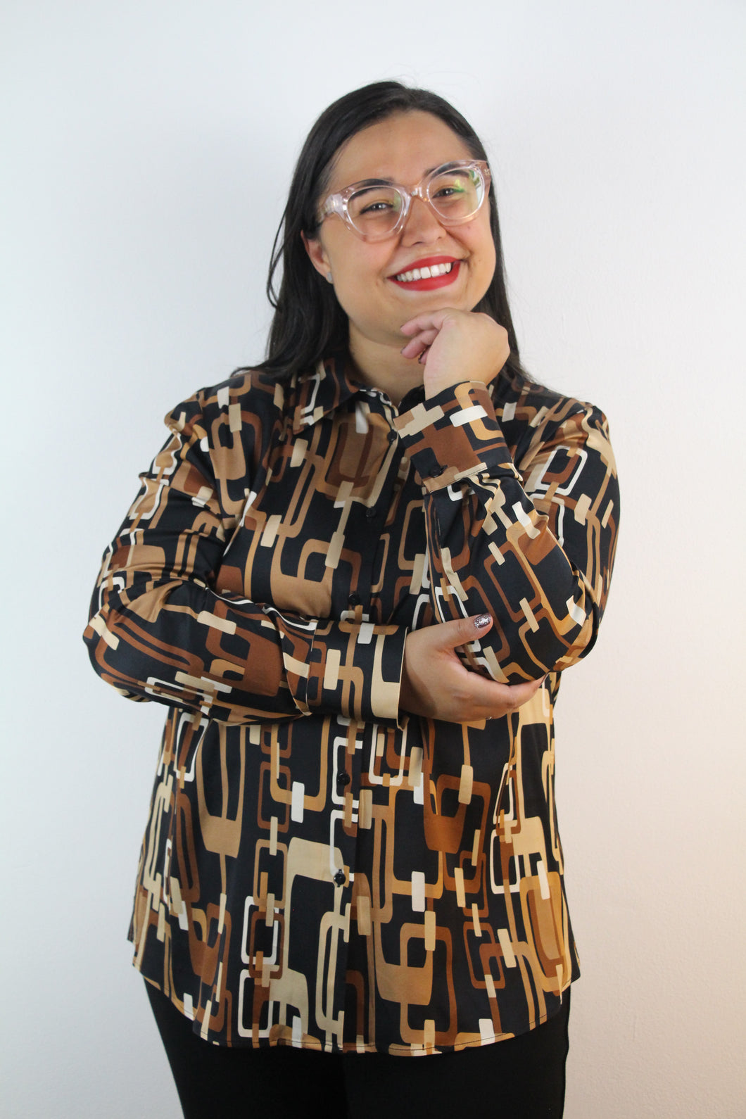 Camicia stampa geometrica modello Mary