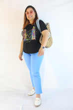 Carica l'immagine nel visualizzatore di Gallery, T-shirt cotone nero con stampa
